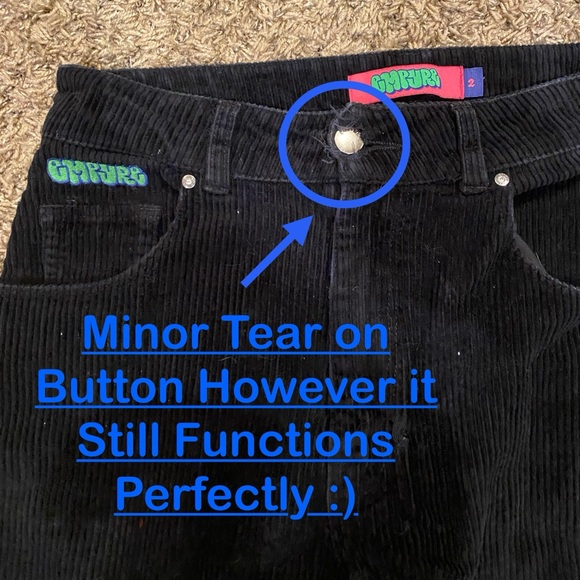 Used Black Courdoroy Empyre Baggy Pants - Picture 4 of 4